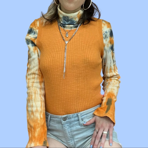 NWT Orange Knit Sweater Vest - Picture 2 of 4